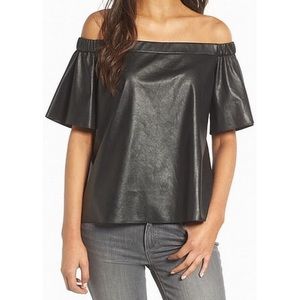 Bailey 44 leather off shoulder top